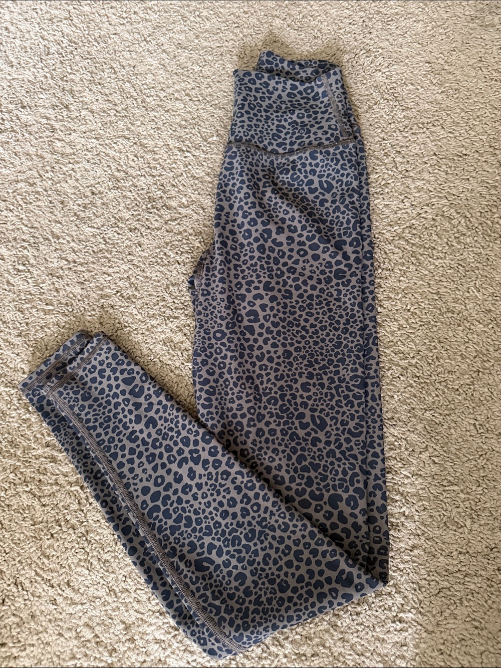 ALO Yoga Blue Leopard Print High-Waist Leggings